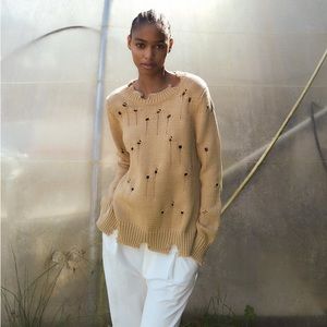 Zara Tan Crew Neck Sweater